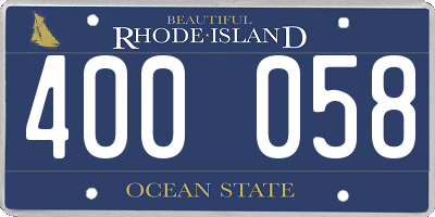 RI license plate 400058