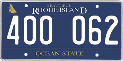 RI license plate 400062