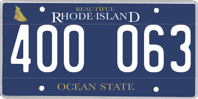 RI license plate 400063