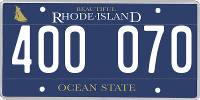 RI license plate 400070