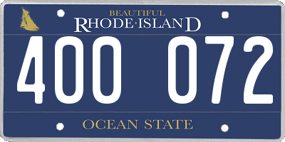 RI license plate 400072