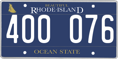 RI license plate 400076