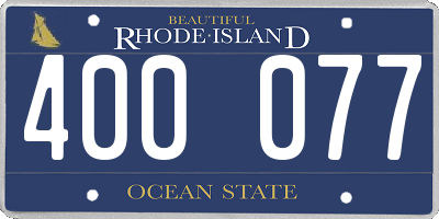 RI license plate 400077