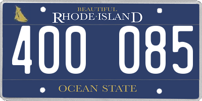 RI license plate 400085