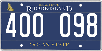 RI license plate 400098