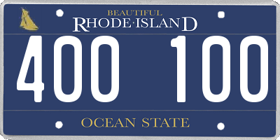 RI license plate 400100
