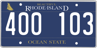 RI license plate 400103