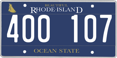 RI license plate 400107