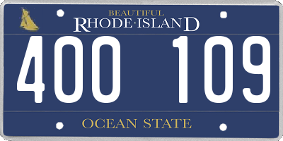 RI license plate 400109