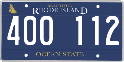 RI license plate 400112