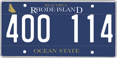 RI license plate 400114