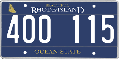 RI license plate 400115