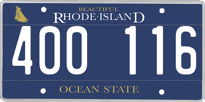 RI license plate 400116