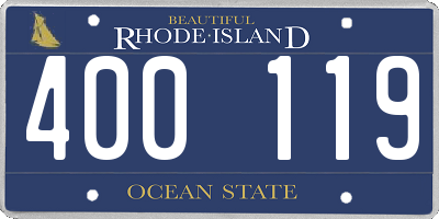 RI license plate 400119