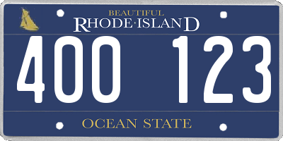 RI license plate 400123