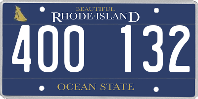 RI license plate 400132