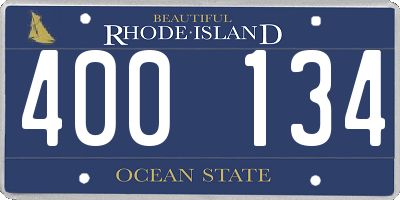 RI license plate 400134