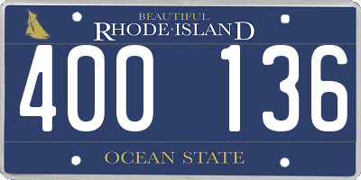 RI license plate 400136