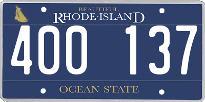 RI license plate 400137