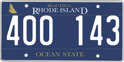 RI license plate 400143