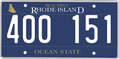 RI license plate 400151