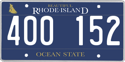 RI license plate 400152