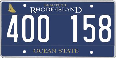 RI license plate 400158
