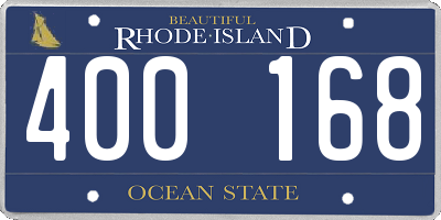 RI license plate 400168