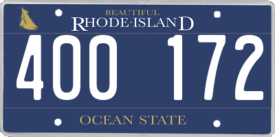 RI license plate 400172