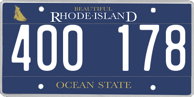 RI license plate 400178