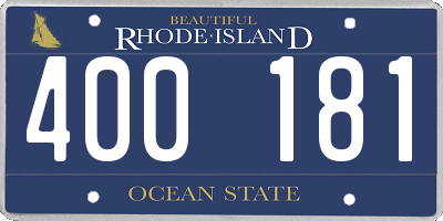 RI license plate 400181