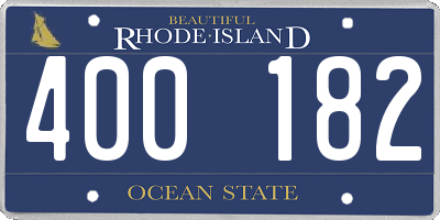RI license plate 400182