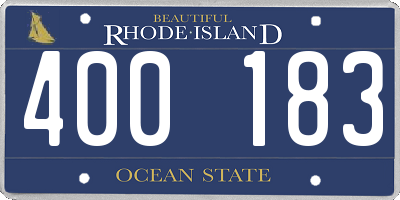 RI license plate 400183