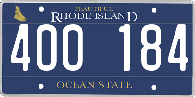 RI license plate 400184
