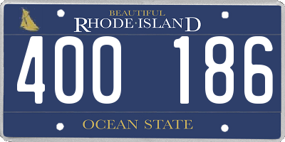 RI license plate 400186