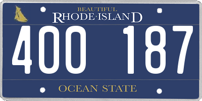 RI license plate 400187