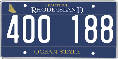 RI license plate 400188