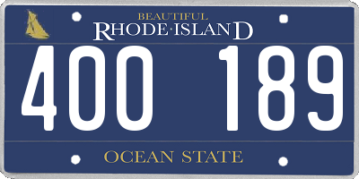 RI license plate 400189