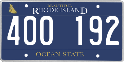 RI license plate 400192