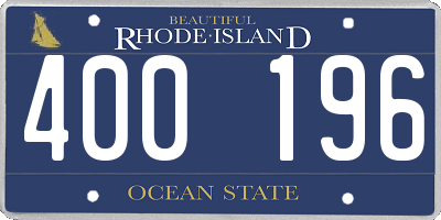 RI license plate 400196