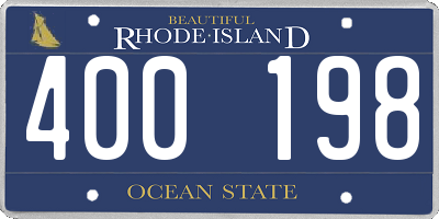 RI license plate 400198