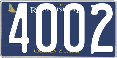 RI license plate 4002