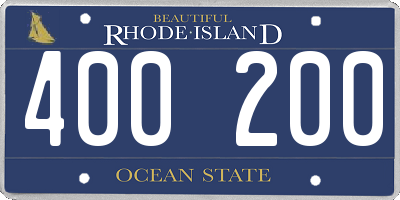 RI license plate 400200