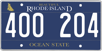 RI license plate 400204