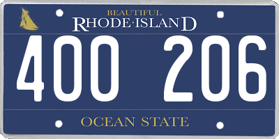 RI license plate 400206