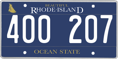 RI license plate 400207
