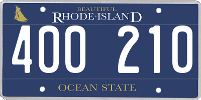 RI license plate 400210