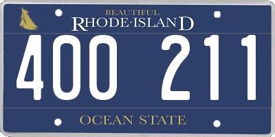 RI license plate 400211