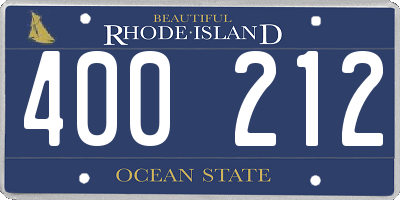 RI license plate 400212