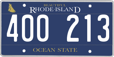 RI license plate 400213